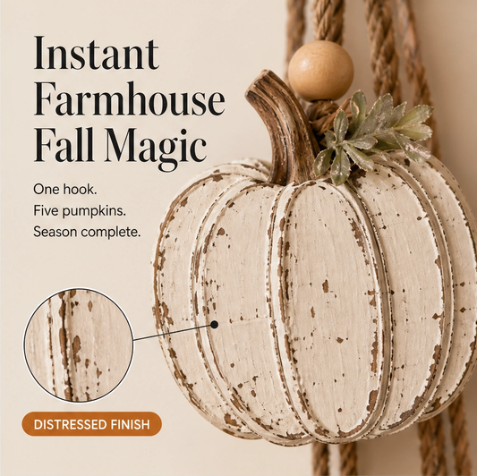 Amberwick – Rustic 5-Pumpkin Layered Hanging Swag Fall Door Decor + 50% OFF
