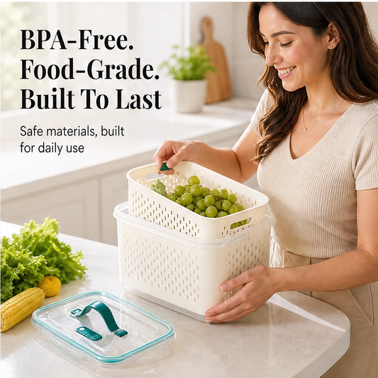 Frostwell – 2-in-1 Draining Airtight Food Storage Container with Divider + 50% OFF