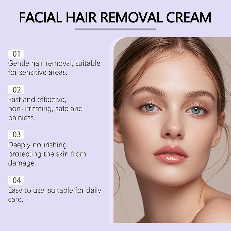 Petalune™ – Gentle Painless Facial Hair Removal Cream with Shea Butter & Centella + 1+1 FREE