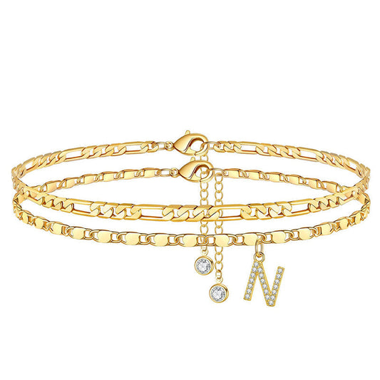 The AuraGlow Layered Anklet — Elegant Rhinestone Brilliance + 50% OFF