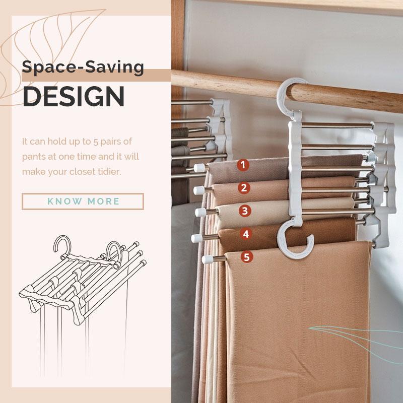 The ClosetSpace Pants Rack - Maximize Space, Eliminate Wrinkles + 1+1 FREE