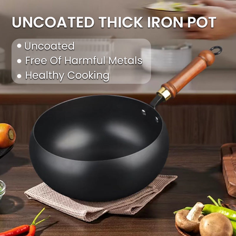 The AuraIron Uncoated Pot - Thick Iron, Hot Sale, and Traditional Quality + 50% OFF