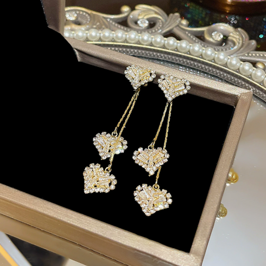 Lumelle™ – Cascading Crystal Heart Drop Earrings + 50% OFF