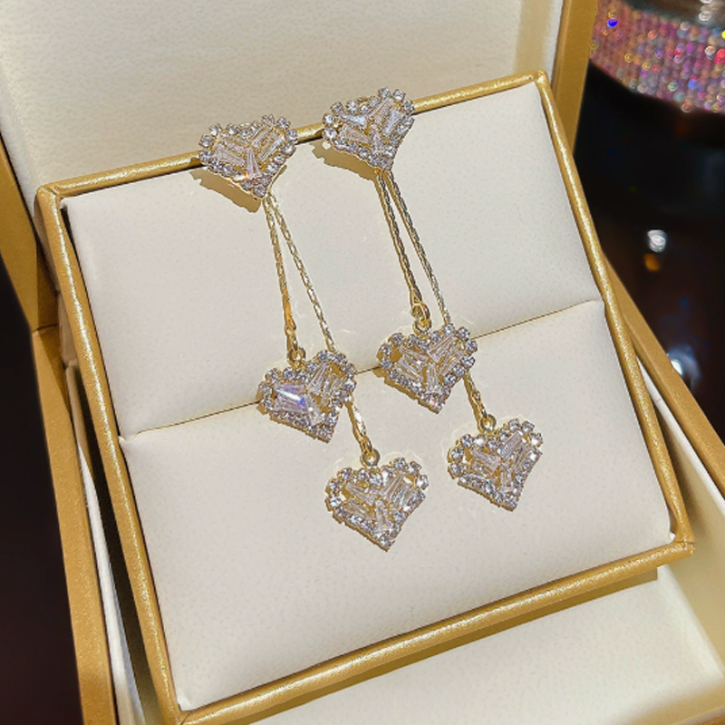 Lumelle™ – Cascading Crystal Heart Drop Earrings + 50% OFF