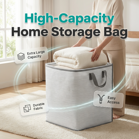 Stowhaven™ – Reinforced Foldable Storage Bag with Dual Zipper & Carry Handles + 50% OFF