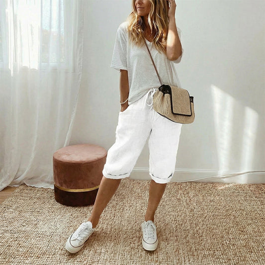 Linwood™ – Breathable Cotton-Linen Capris with Drawstring Waist & Deep Pockets + 50% OFF