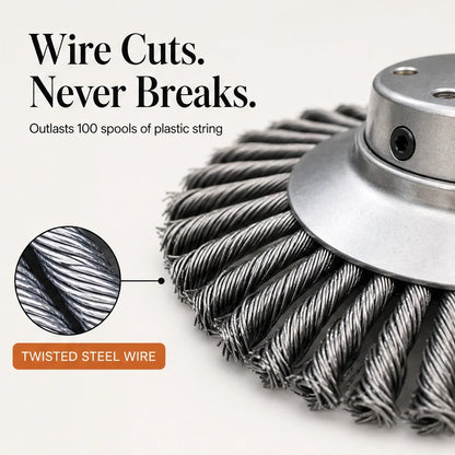TrimForge – 360° Steel Wire Trimmer Head for Tough Weeds & Overgrowth + 50% OFF