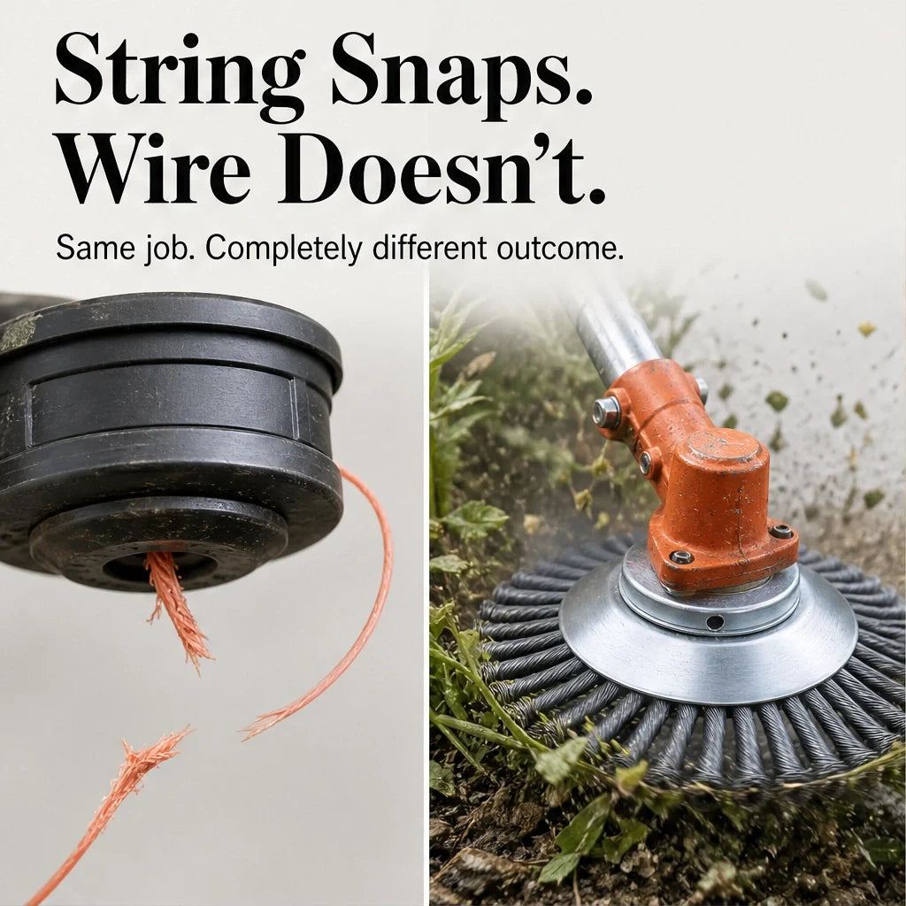 TrimForge – 360° Steel Wire Trimmer Head for Tough Weeds & Overgrowth + 50% OFF