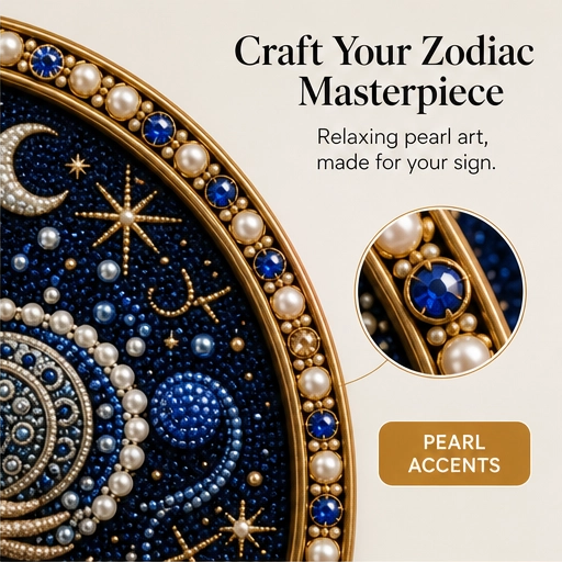 Perlune – 3D Pearl Mosaic Zodiac Art Kit, All 12 Star Signs + 50% OFF